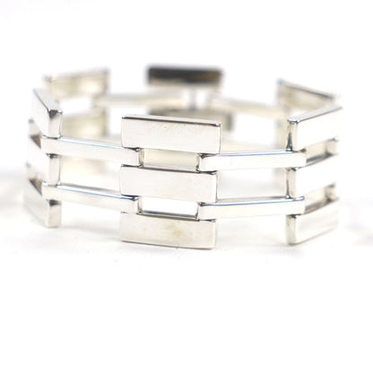 Gucci Vintage Heavy Gate Link Bracelet 925 Sterling Silver