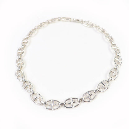 Gucci Vintage 925 Tom Ford Era Double G Anchor Chain Choker Silver Necklace