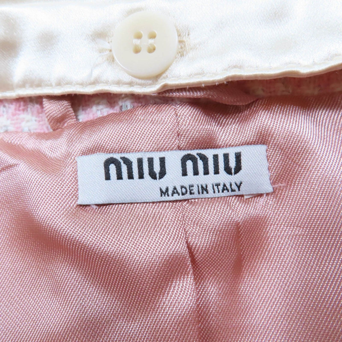 Miu Miu Cropped Length Sequin Decoration Tweed Jacket Pink 36 — view 8