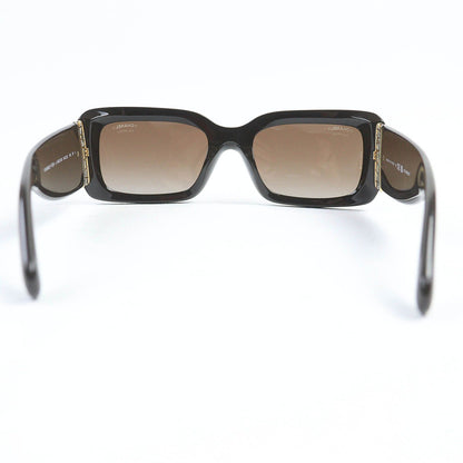 Chanel Rectangle Shape CC Logo Sunglasses Brown Gold Eyewear — view 6