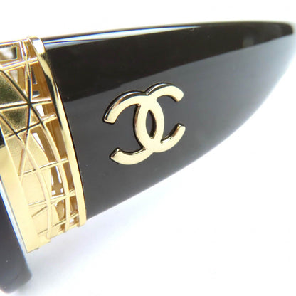 Chanel Rectangle Shape CC Logo Sunglasses Brown Gold Eyewear — view 8