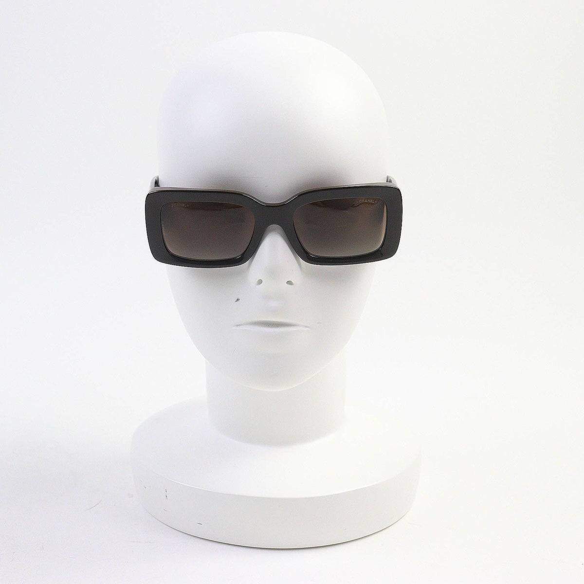 Chanel Rectangle Shape CC Logo Sunglasses Brown Gold Eyewear — view 3