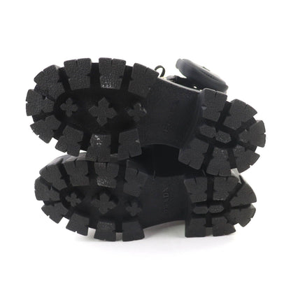 Prada Monolith Triangle Logo Re-Nylon Lace-up Short Boots Black — view 6