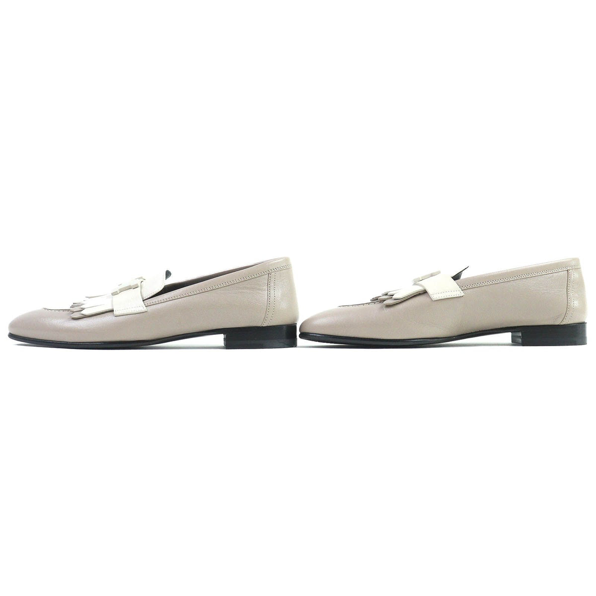 Hermes Royale H Logo Moccasins Leather Loafers Beige — view 3