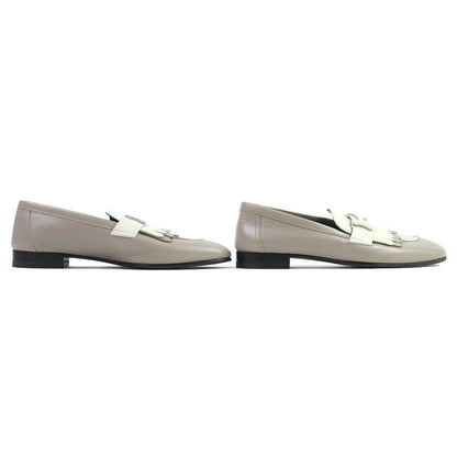 Hermes Royale H Logo Moccasins Leather Loafers Beige — view 4
