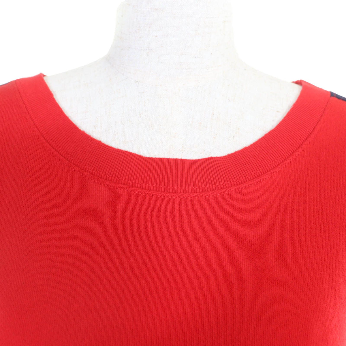Gucci Cotton Web Line Sweatshirt Tweed Switch Dress Red — view 4