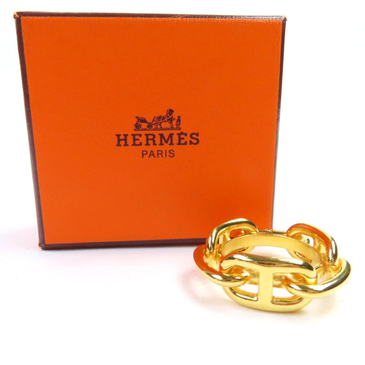 Hermes Legate Chaine D'ancre Scarf Closure Ring Gold — view 2