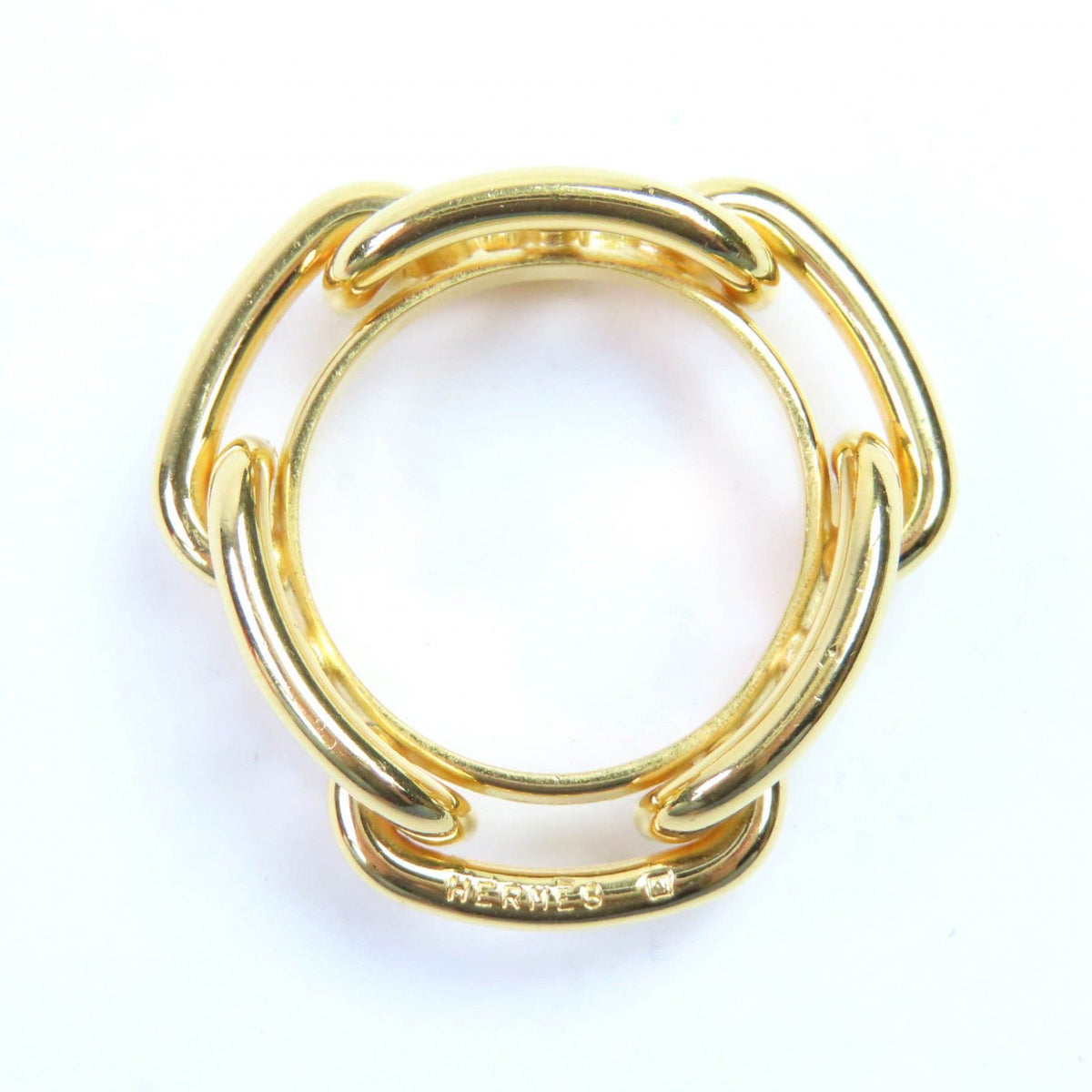 Hermes Legate Chaine D'ancre Scarf Closure Ring Gold — view 4