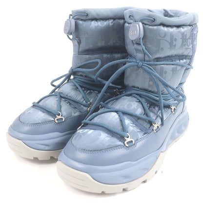 Dior Peter Doig Homme Partial Leather Nylon Oblique Snow Boots Light Blue