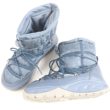 Dior Peter Doig Homme Partial Leather Nylon Oblique Snow Boots Light Blue — view 3