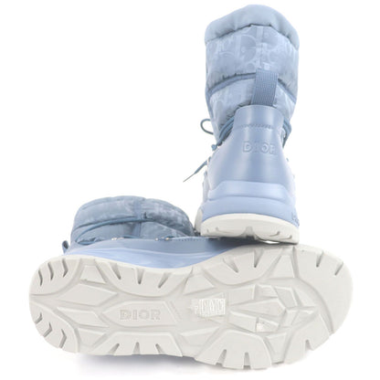 Dior Peter Doig Homme Partial Leather Nylon Oblique Snow Boots Light Blue — view 4