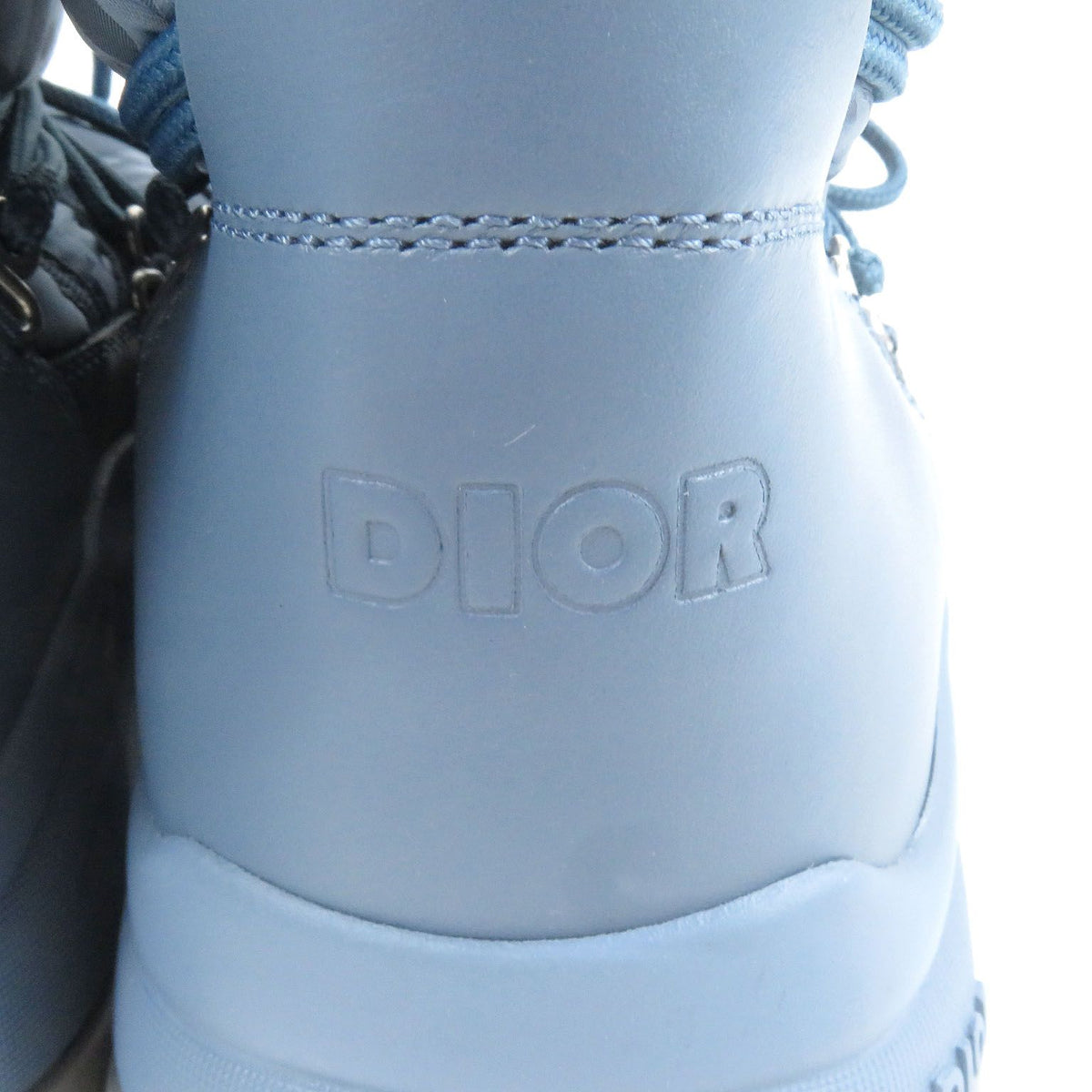 Dior Peter Doig Homme Partial Leather Nylon Oblique Snow Boots Light Blue — view 8