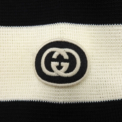 Gucci Logo with Patch Border Pattern 2-Way Knit Dress with Sleeve Zip Black — view 5