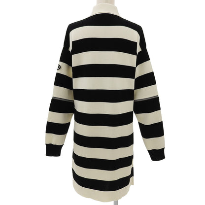 Gucci Logo with Patch Border Pattern 2-Way Knit Dress with Sleeve Zip Black — view 2