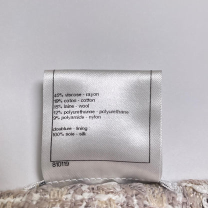 Chanel CC Logo Parts Knee-Length Tweed Skirt Pencil Beige 36 — view 7