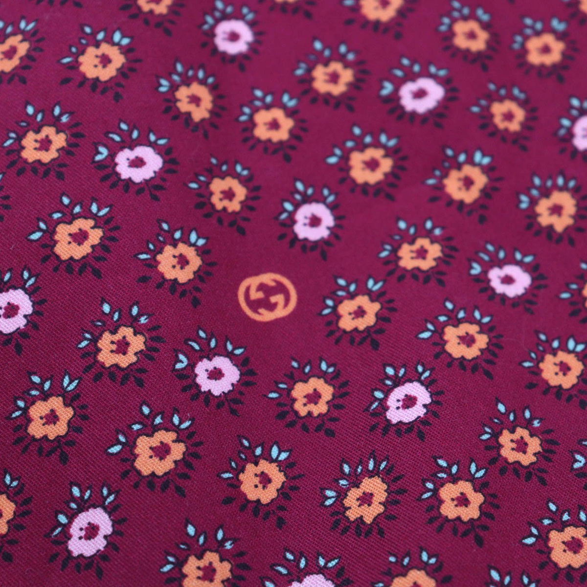 Gucci Cotton 100% Interlocking G Floral Flare Hem Long Skirt Multi 36 — view 5