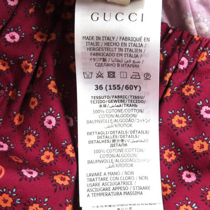 Gucci Cotton 100% Interlocking G Floral Flare Hem Long Skirt Multi 36 — view 8