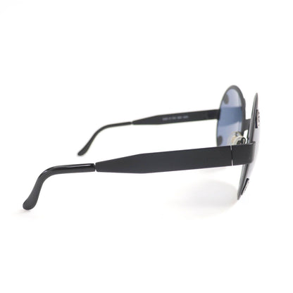Chanel Vintage CC Logo Round Sunglasses Matte Black Eyewear — view 6