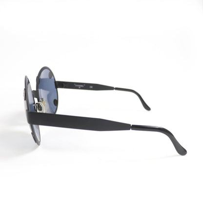 Chanel Vintage CC Logo Round Sunglasses Matte Black Eyewear — view 4