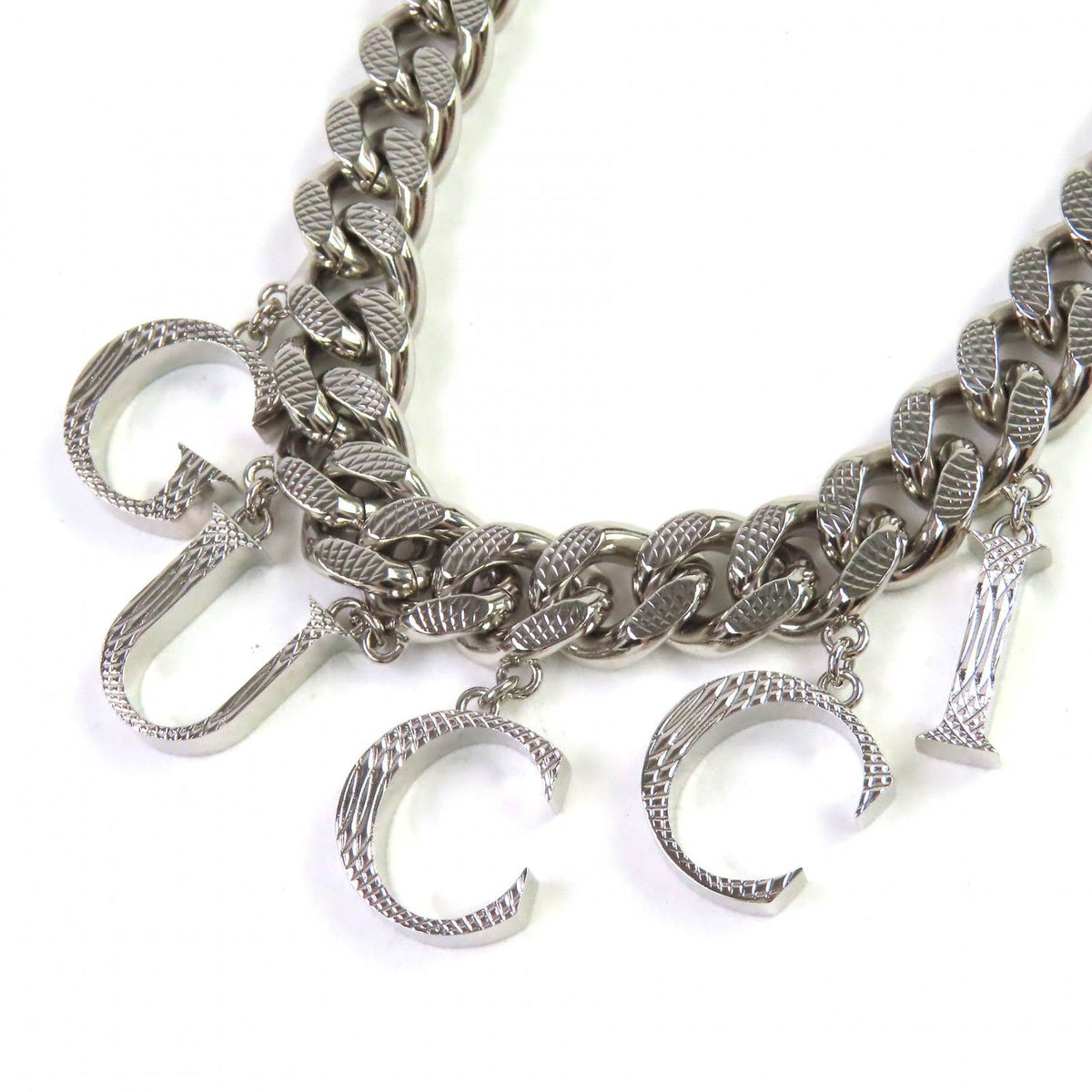 Gucci Script Logo Choker Interlocking G Necklace Silver — view 4