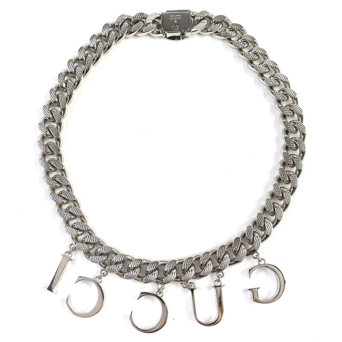 Gucci Script Logo Choker Interlocking G Necklace Silver — view 2