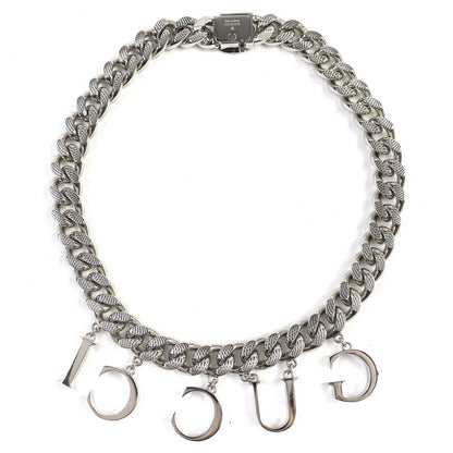 Gucci Script Logo Choker Interlocking G Necklace Silver — view 2