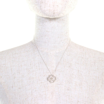 Tiffany & Co Loving Heart Clover Necklace 925 Sterling Silver Four Leaf Pendant — view 3