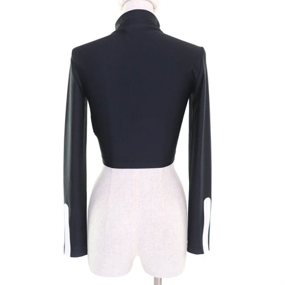 Gucci Interlocking G Cropped Sparkling Long Sleeve Track Top XS — view 3