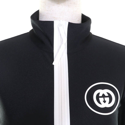 Gucci Interlocking G Cropped Sparkling Long Sleeve Track Top XS — view 4