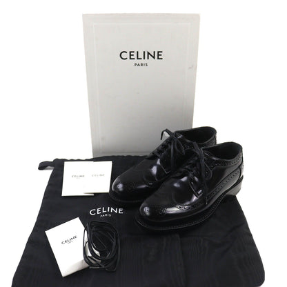 Celine Wingtip Medallion Derby Shoes Leather Black — view 2