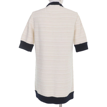 Gucci Wool Cotton Front Open Collarless Coat Ivory — view 3
