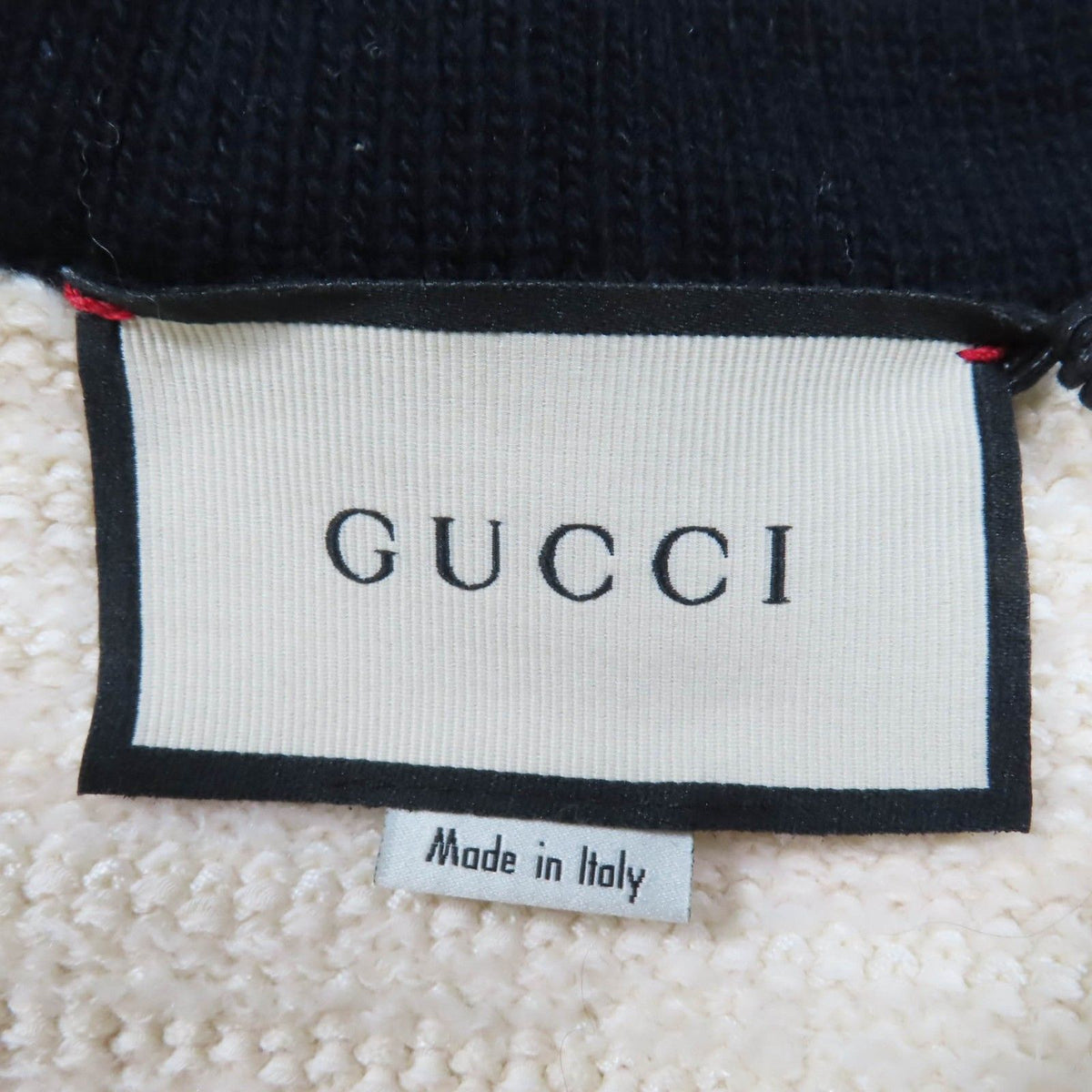 Gucci Wool Cotton Front Open Collarless Coat Ivory — view 6