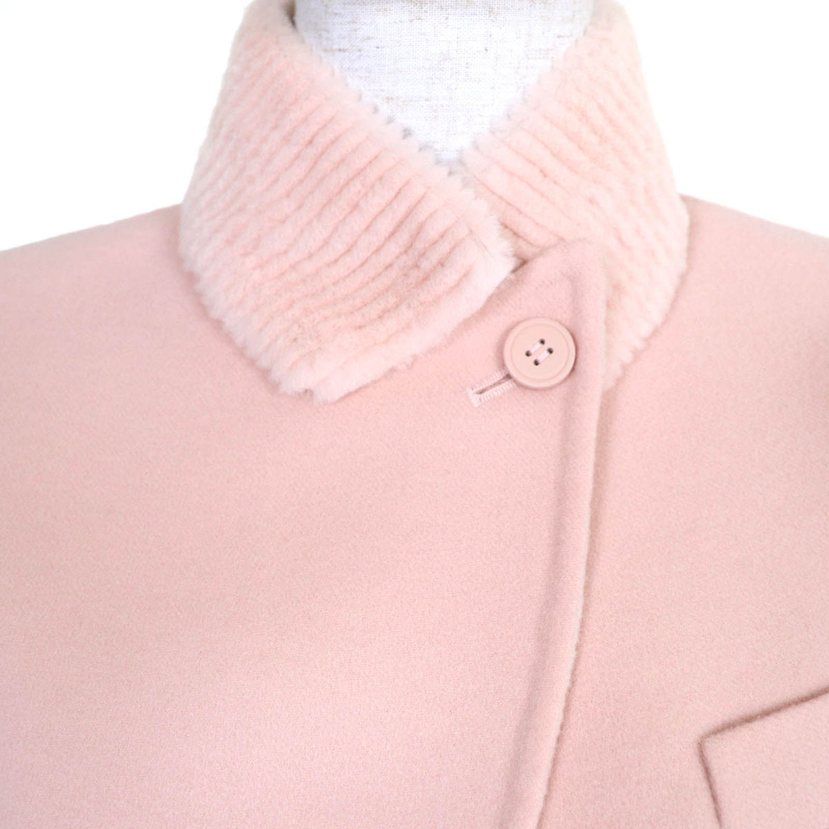 Fendi Wool Silk Mink Lining Zucca Jacket Pink 36 — view 4