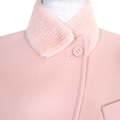 Fendi Wool Silk Mink Lining Zucca Jacket Pink 36 — view 4