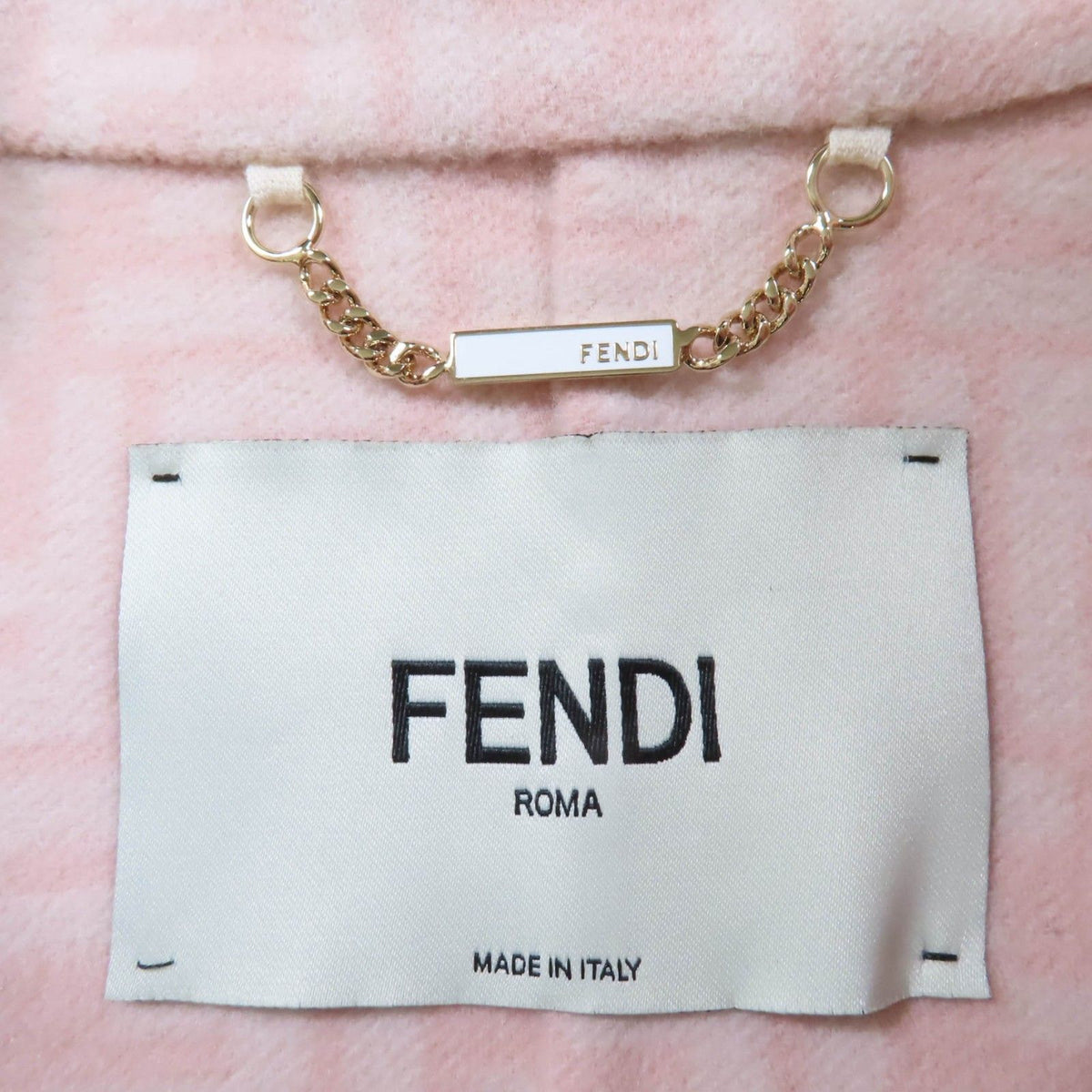 Fendi Wool Silk Mink Lining Zucca Jacket Pink 36 — view 7