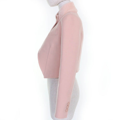 Fendi Wool Silk Mink Lining Zucca Jacket Pink 36 — view 2
