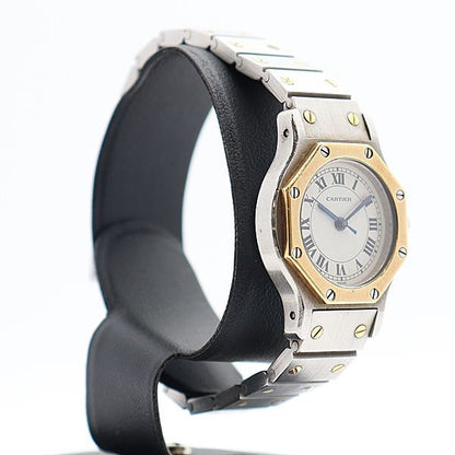 Cartier Santos Octagon SM Automatic YG SS White Dial Watch — view 2