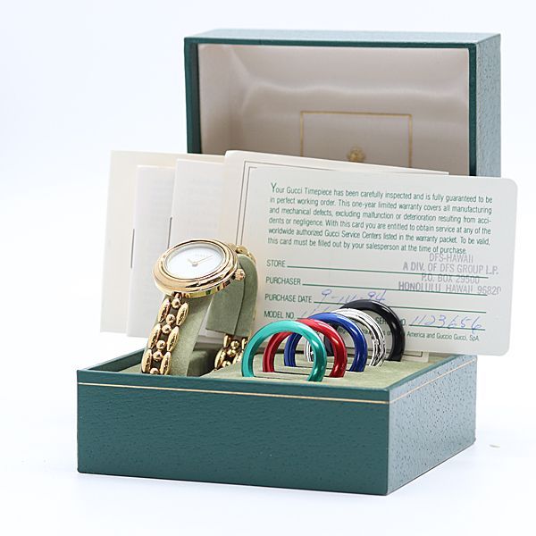 Gucci 5 Change Bezel with 11/12.2 White Dial Watch 10