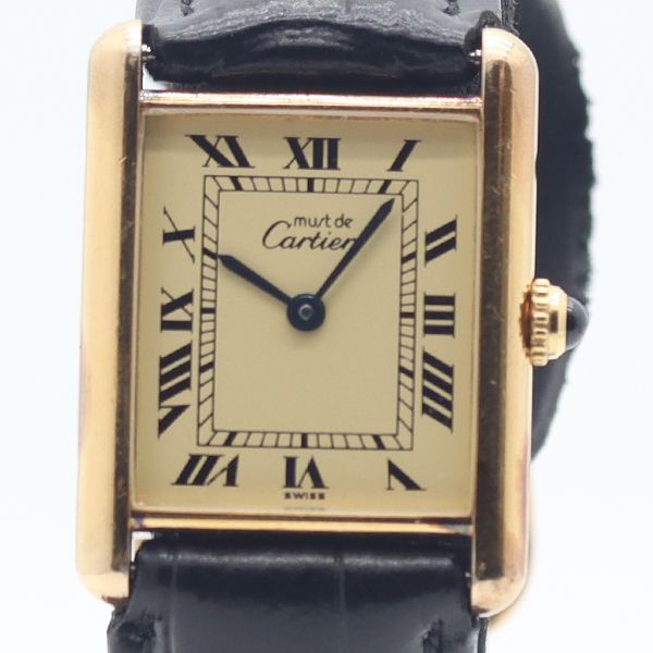 Cartier Must Tank 925 Sterling Silver Ivory Dial Watch