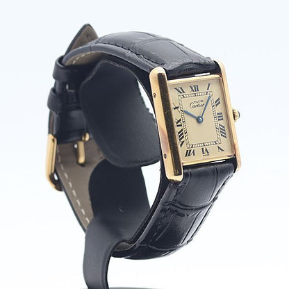 Cartier Must Tank 925 Sterling Silver Ivory Dial Watch — view 2