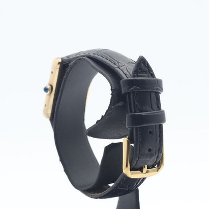 Cartier Must Tank 925 Sterling Silver Black Dial Watch — view 3