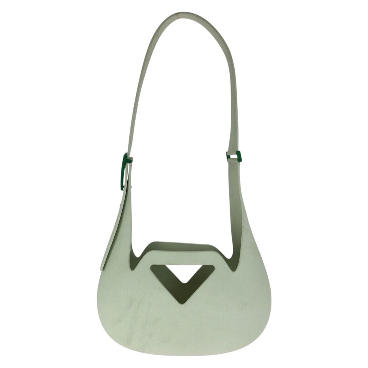 Bottega Veneta the Point Punch Green Rubber Shoulder Bag — view 2