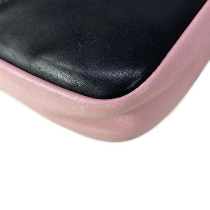 Chanel Handbag Cambon Line Pink Black Silver Leather — view 6