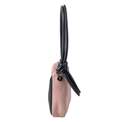Chanel Handbag Cambon Line Pink Black Silver Leather — view 4