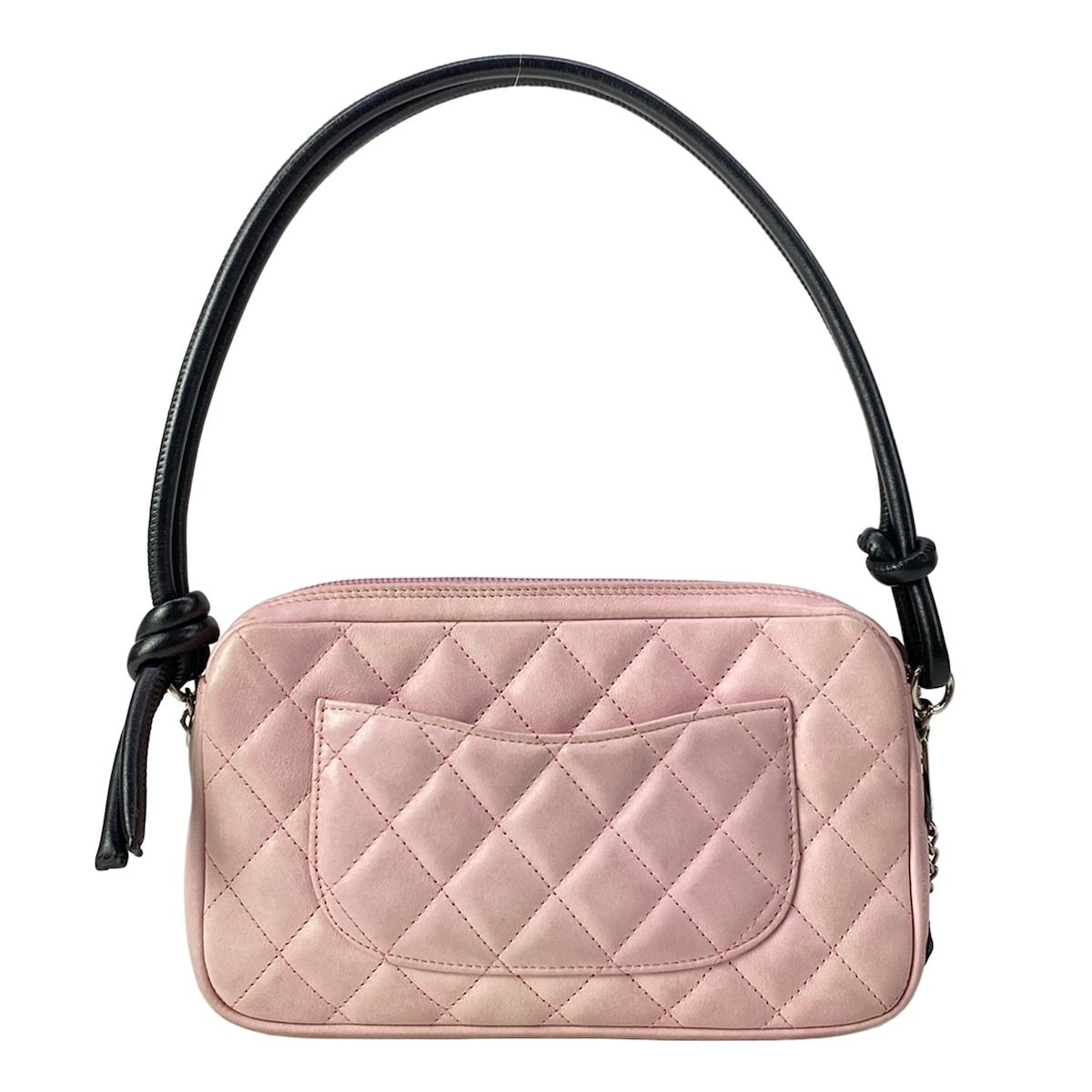 Chanel Handbag Cambon Line Pink Black Silver Leather — view 3