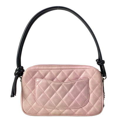 Chanel Handbag Cambon Line Pink Black Silver Leather — view 3