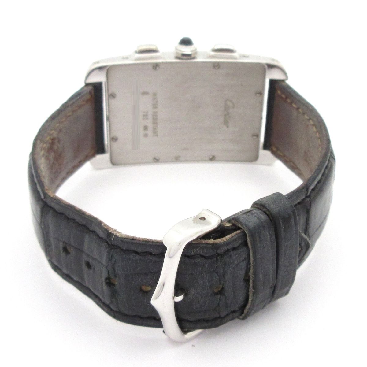Cartier Watch Tank Americanine Chrono Reflex Leather Strap Chronograph Ivory — view 6