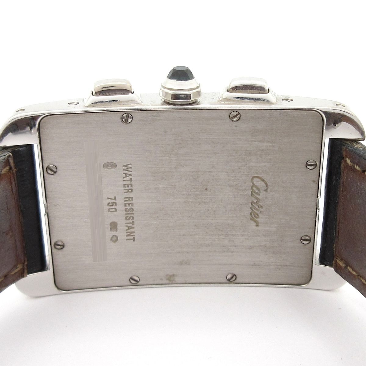 Cartier Watch Tank Americanine Chrono Reflex Leather Strap Chronograph Ivory — view 5