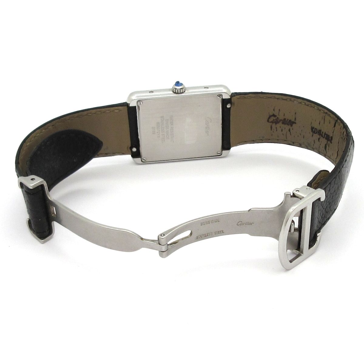 Cartier Watch Tank Solo LM SS Leather Strap White — view 7