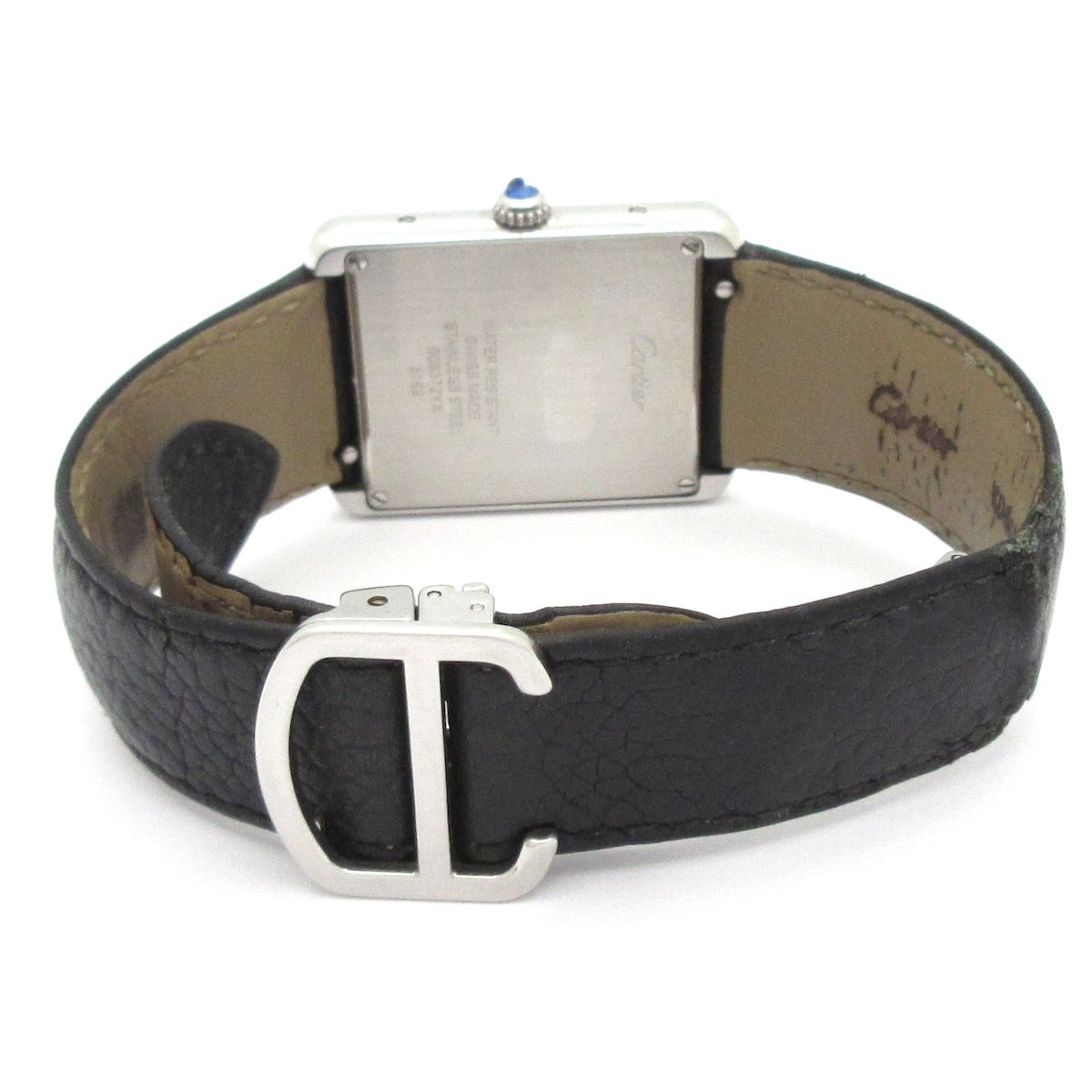 Cartier Watch Tank Solo LM SS Leather Strap White — view 6